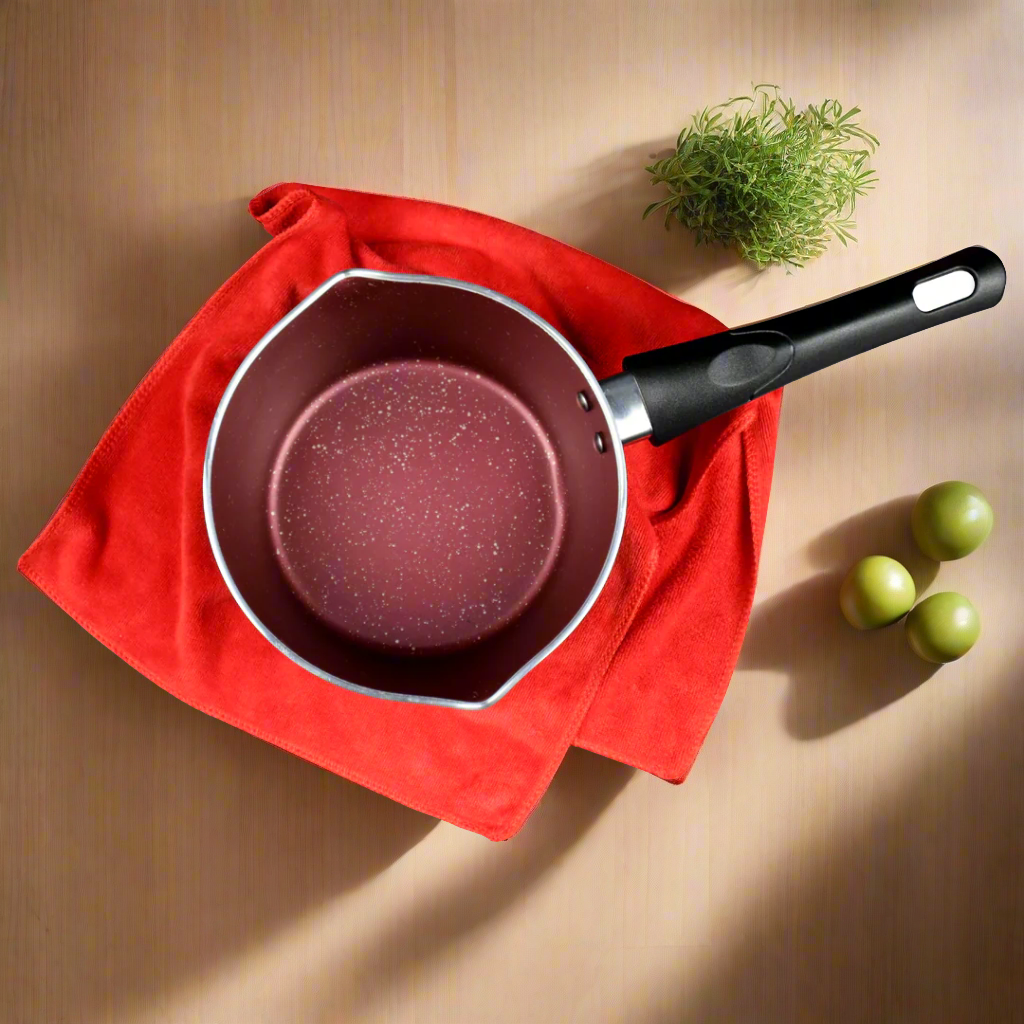 Marble Coated Milk Pan - Maroon