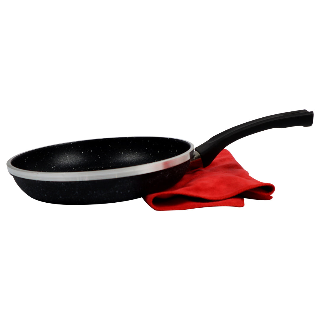 Marble Coated Forged Frypan Black