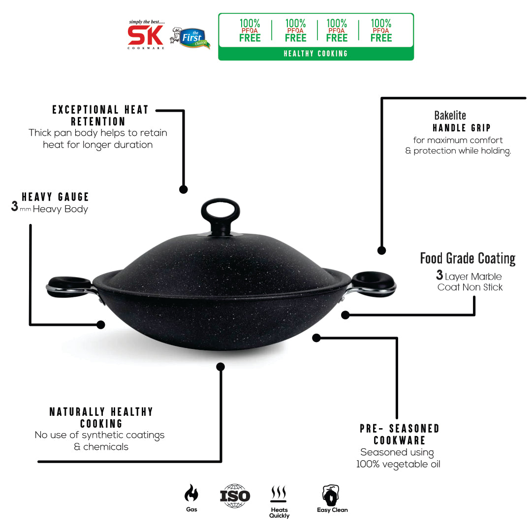 Non Stick Queen Wok Black