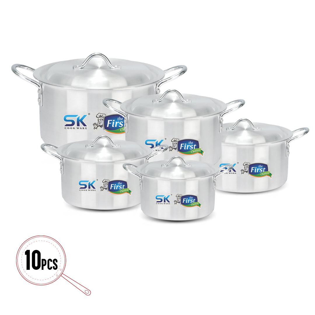 10 Pieces Aluminum Denso Casserole Set - 19 to 28 cm