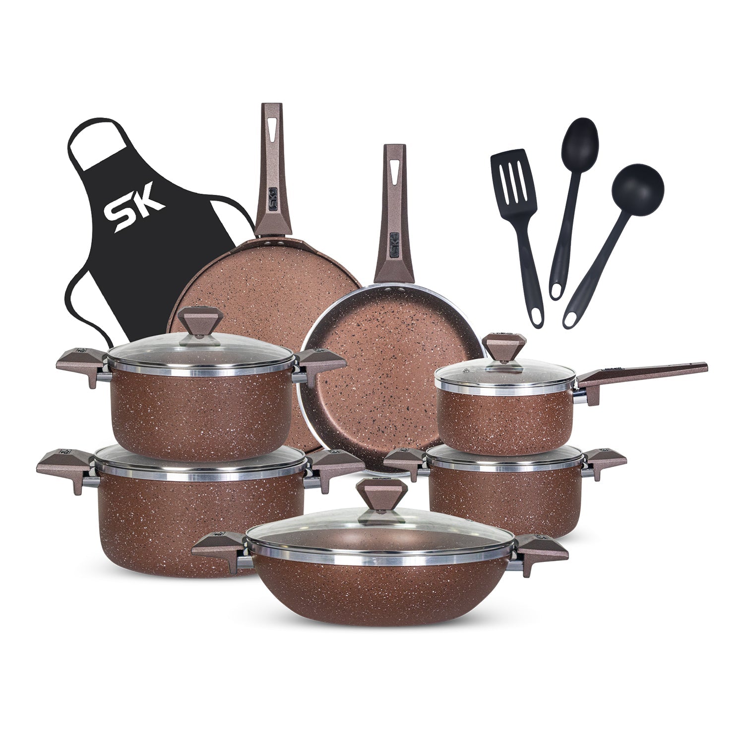 16 Pieces Non Stick Daffodil Gift Pack Set Brown