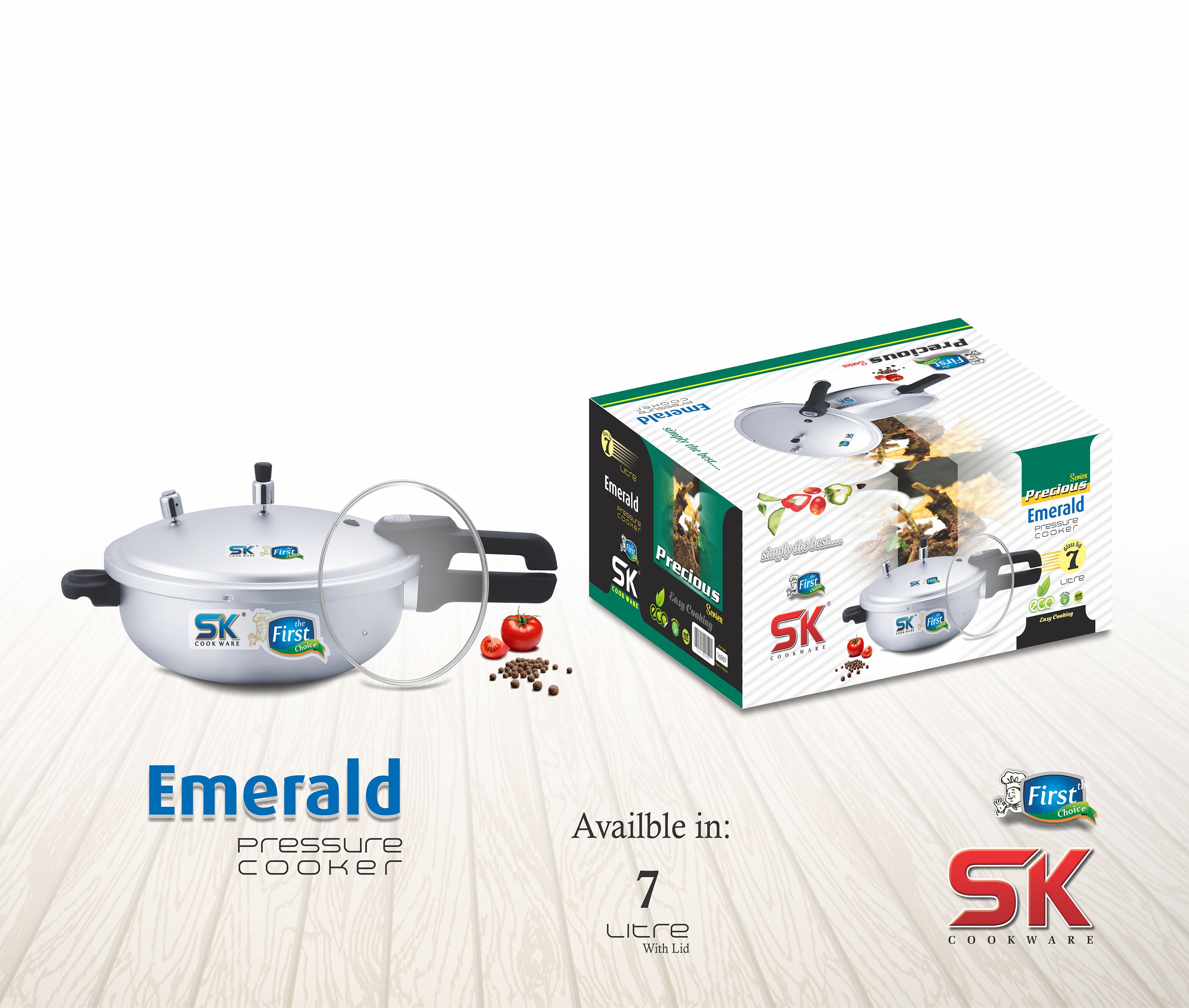 Emerald with Glass Lid Pressure Cooker