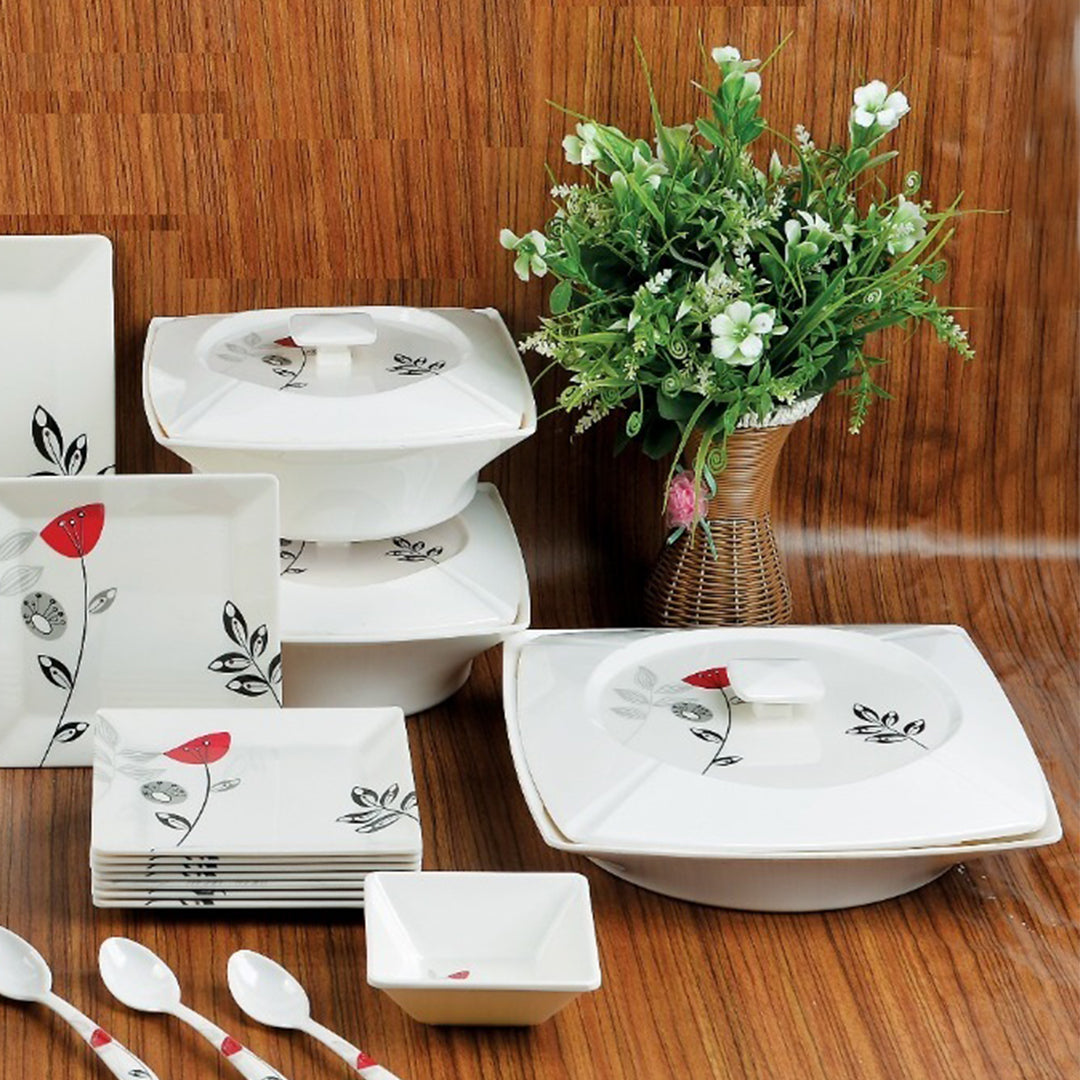 69 Pieces Melamine Double Glaze Lavish Dinnerware Set